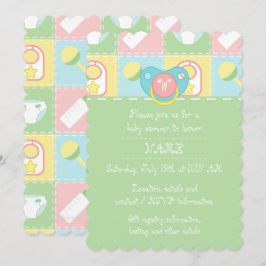 Baby Quilt Baby Shower-inbjudan Inbjudningar
