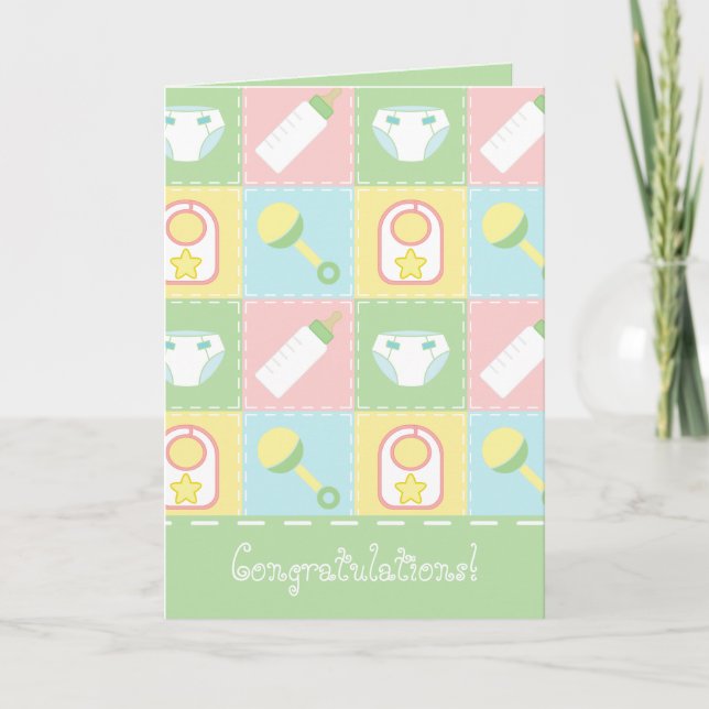 Baby Quilt Greeting Card Kort (Framsida)