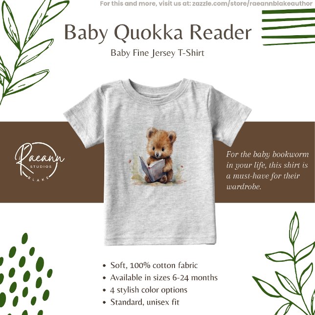 Baby Quokka Reader Baby T-Shirt (Skapare uppladdad)
