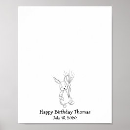 Baby Rabbit Fingerprint Guest Bok Poster
