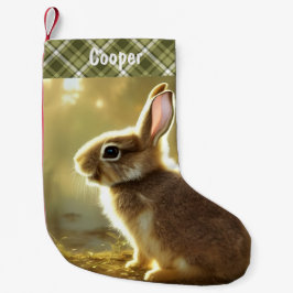 Baby Rabbit Wildlife Porträtt Personlig Liten Julstrumpa