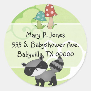 Baby Raccoon Address Label Stickers Runt Klistermärke