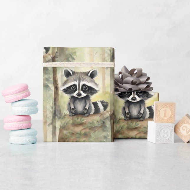 Baby Raccoon Presentpapper (Baby Shower)