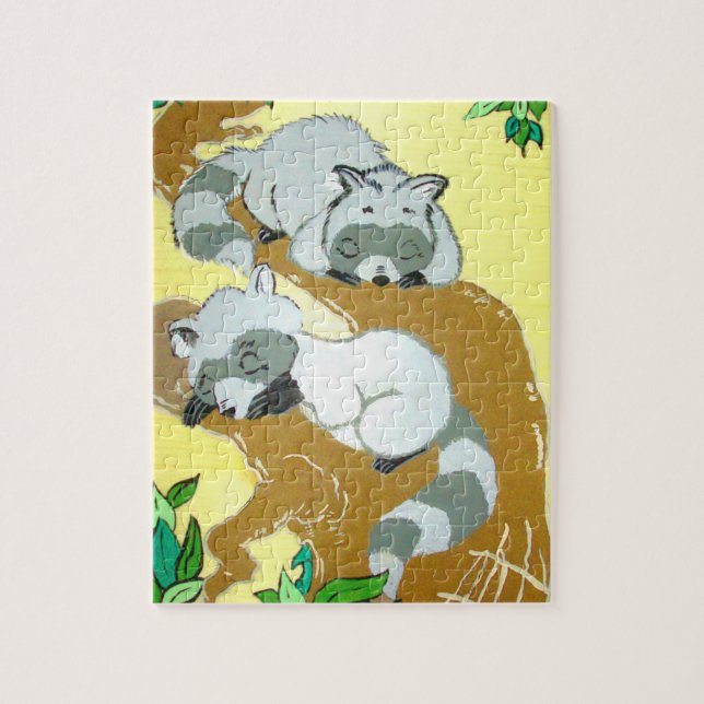 Baby Raccoons Sleeping Puzzle Pussel (Vertikal)