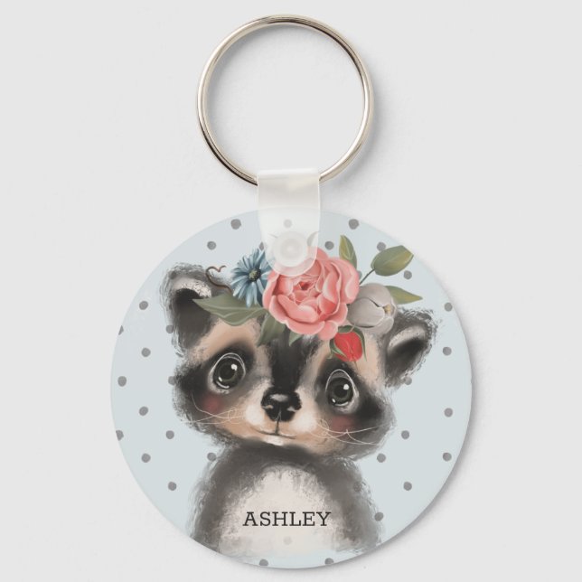 Baby Racoon Keychain Nyckelring (Framsida)