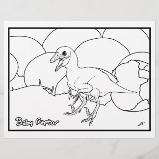 Baby Raptor - Färgsida.
