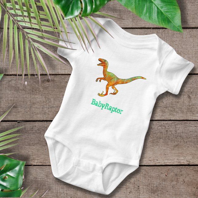 Baby Raptor Funny Velociraptor Dinosaur Art Pun T Shirt (Dinosaur velociraptor funny word play Baby Raptor dino baby vest)