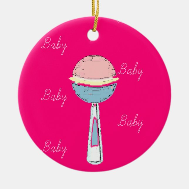 Baby Rattle jul Ornament (Framsidan)
