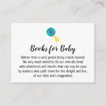 Baby Rattle Simple Bok Request Insert Cards