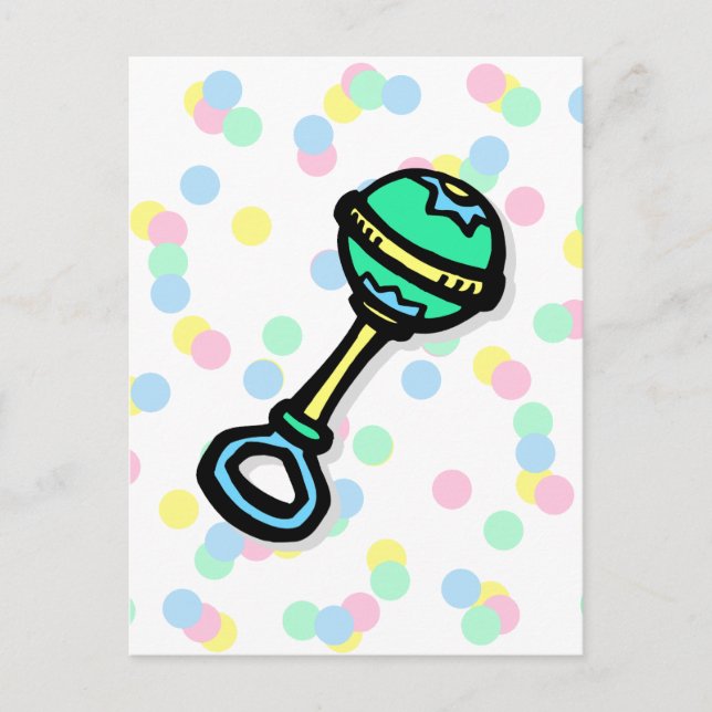 baby rattle vykort (Framsida)