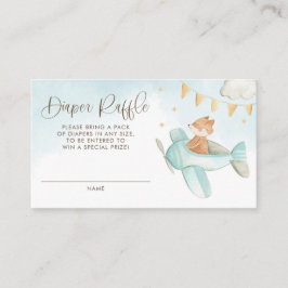 Baby Räv Pilot Flygplan Baby Shower Blöja Lotteri Tilläggskort