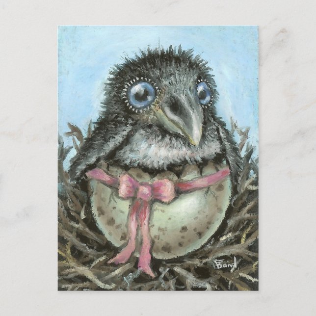 Baby Raven Vykort (Framsida)