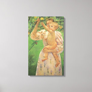 Baby Reaching for an Apple av Mary Cassatt Canvastryck