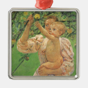 Baby Reaching for an Apple av Mary Cassatt Julgransprydnad Metall