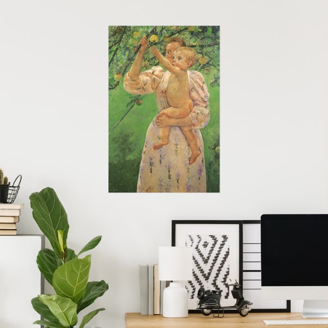 Baby Reaching for an Apple av Mary Cassatt Poster (Hemmakontoret)