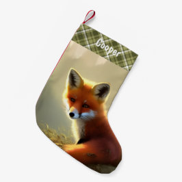 Baby Red Fox Wildlife Porträtt Personlig Liten Julstrumpa