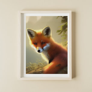 Baby Red Fox Wildlife Porträtt Poster