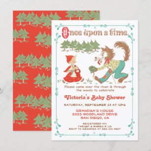 Baby Red Riding Huva Baby Shower-inbjudningar Inbjudningar
