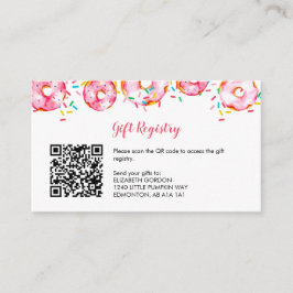 Baby Registry QR Donuts Diapers Baby Shower Game Tilläggskort