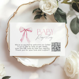 Baby Registry Rosa Bow Wildblombabydusch Tilläggskort