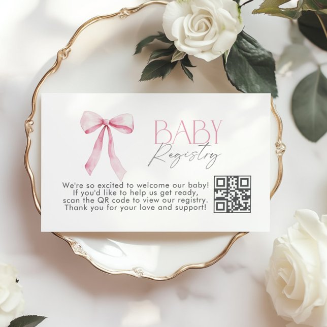 Baby Registry Rosa Bow Wildblombabydusch Tilläggskort (Skapare uppladdad)
