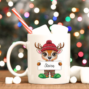 Baby Reindeer Ansikte Kids jul Mugg