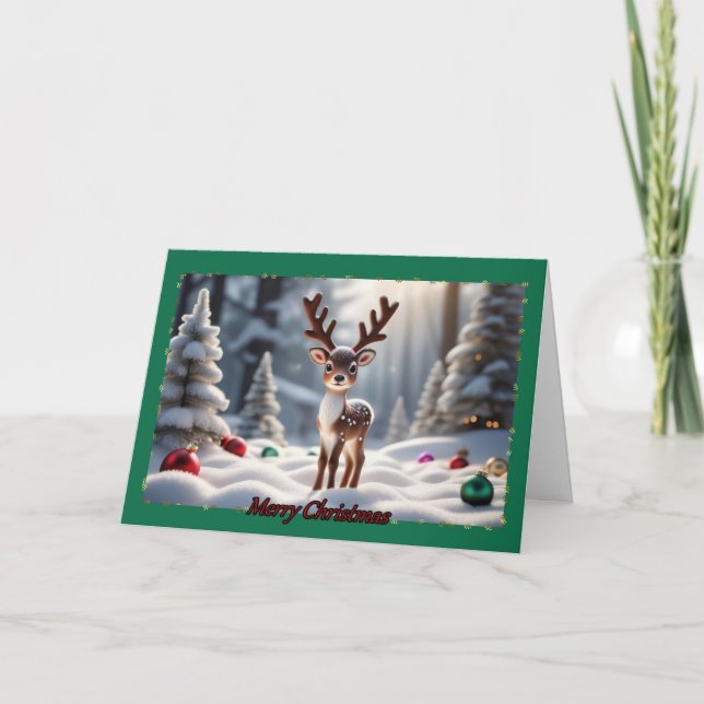 Baby Reindeer-julkort Kort (Framsida)