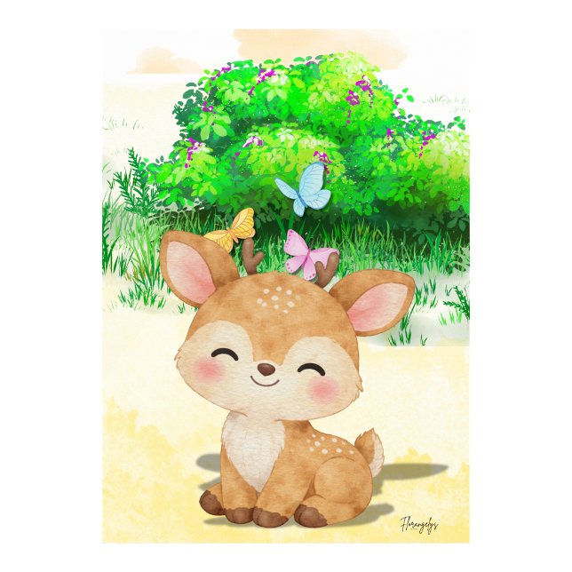 Baby Ren Djur Väggkonst Utskrivbar affisch (Baby Reindeer Wall art Printable poster)