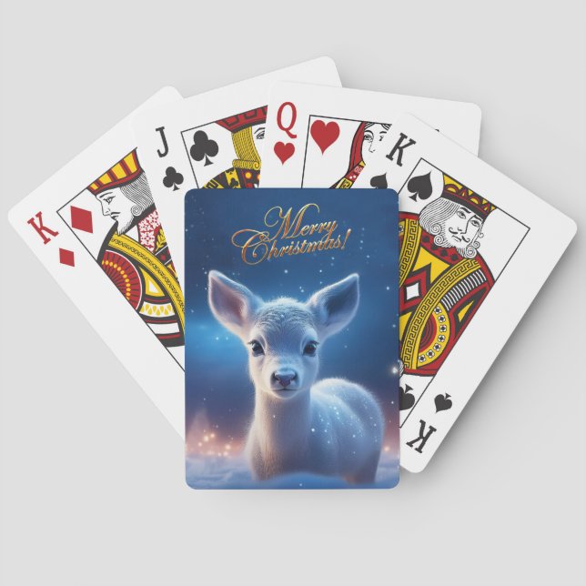 Baby renar med God jul hälsning Casinokort (Baksidan)