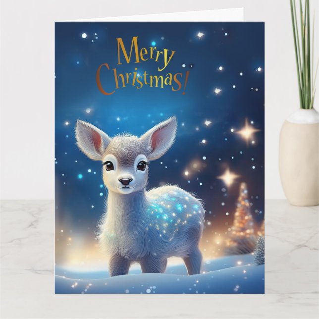 Baby renar med God jul hälsning Kort (Framsida)