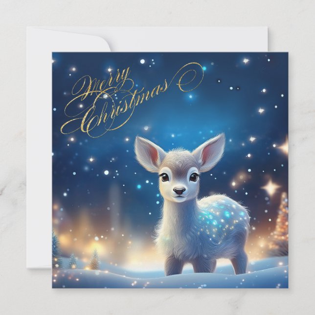 Baby renar med God jul hälsning Kort (Framsida)