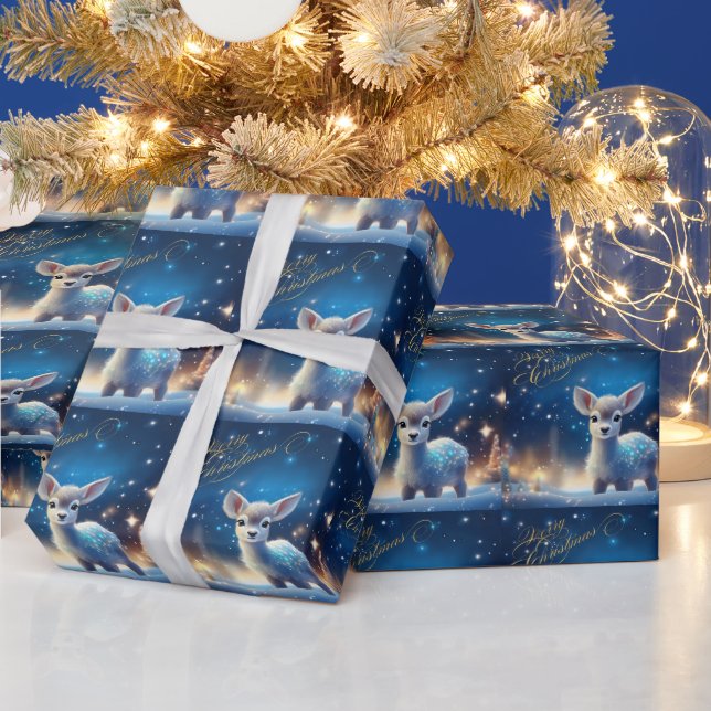 Baby renar med God jul hälsning Presentpapper (Helgdagar)