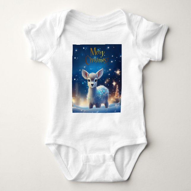 Baby renar med God jul hälsning T Shirt (Framsida)