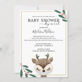 Baby renar med maskbabyskor per post inbjudningar