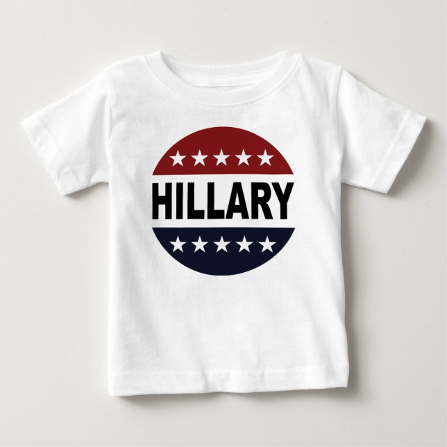 Baby Retro Hillary 2016 Button Shirt Tee (Framsida)