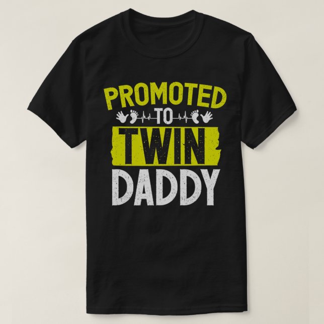 Baby Reve för befordrad Gravid i Twin Pappa T Shirt (Design framsida)