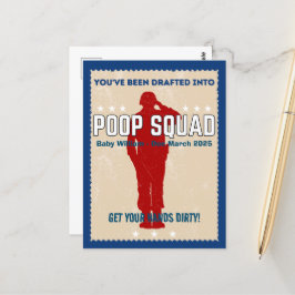Baby Reveal - du har ritats in i poop Squad Vykort