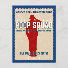 Baby Reveal - du har ritats in i poop Squad Vykort