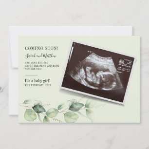 Baby Reveal Eucalyptus Botaniska Gravidens Gender Meddelande