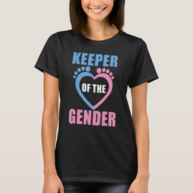 baby reveal party gender reveal keeper of the gend t shirt (Framsida)
