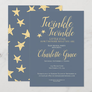 Baby Reveal Party Twinkle Twinkle Little Star Inbjudningar