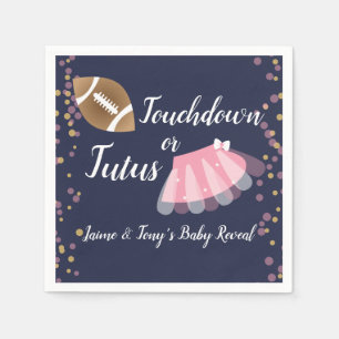 Baby Reveal Tutus eller Touchdown Blå Pappersservett