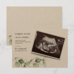 Baby Reveal Ultrasound Eucalyptus Gravid Meddelande