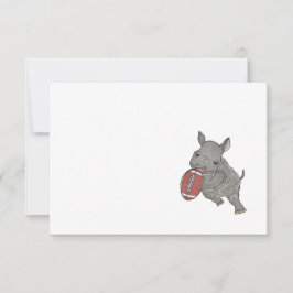 Baby Rhino-fotboll, valfritt Tillfälle-kort för en Tack Kort