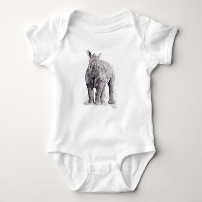 Baby Rhino Rumpoceros T Shirt (Framsida)