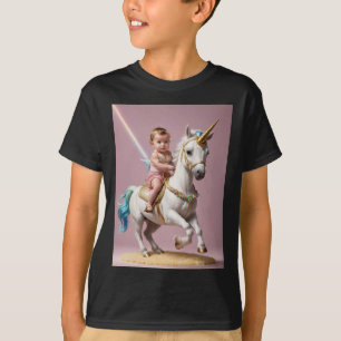 Baby Riding A Unicorn T Shirt