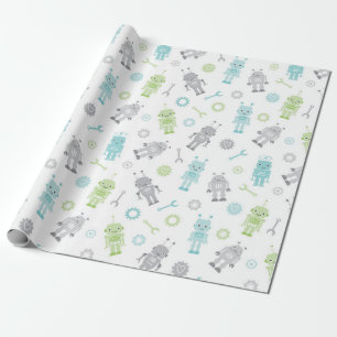 Baby Robots Wrapping Papper Presentpapper
