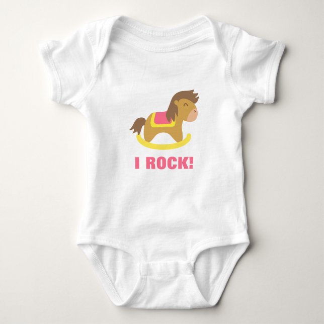 Baby Rocking Horse, i Sten, för Spädbarn Tee (Framsida)