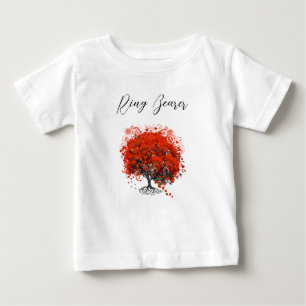 Baby röd träd bröllop t-shirts romper