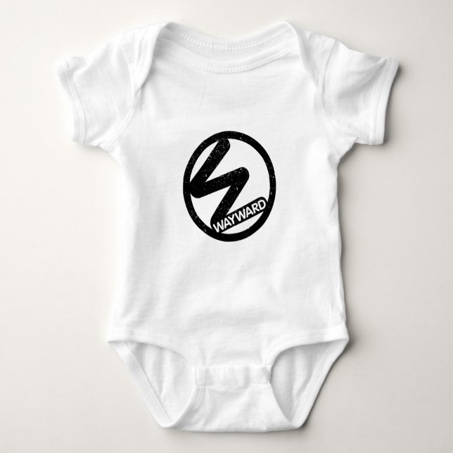 Baby Romper Black Wayward Logotyp T Shirt (Framsida)
